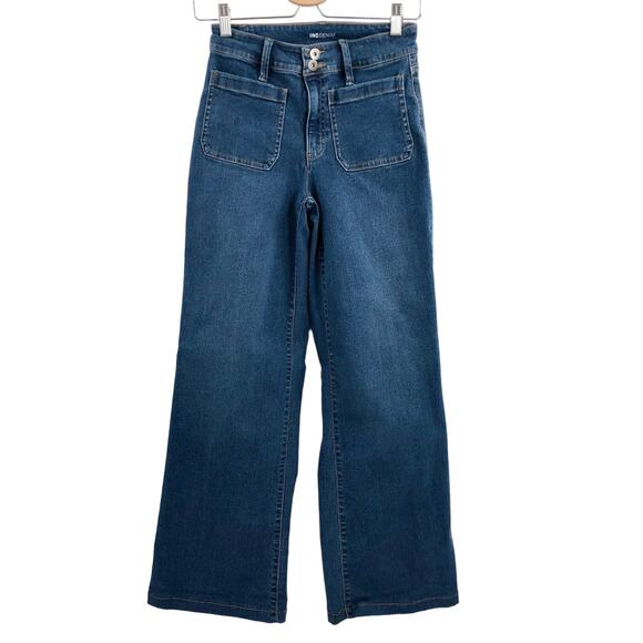INC International Concepts INC Wide Leg Denim Jeans square Front Pockets Size 25 - Picture 1 of 10